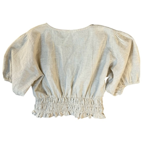 Sim and Sam Cotton Linen Scrunched Crop Top Womens Size Medium - Picture 4 of 7